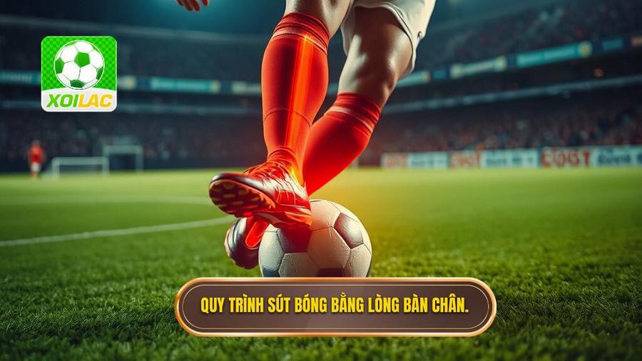 2. Quy trình sút bóng bằng lòng bàn chân.